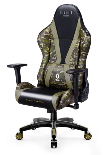 Fotel Diablo Chairs X-Horn 2.0 Normal Size Legion Gamingowy do 160kg Skóra ECO Czarno-zielony