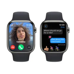 Смарт-часы Apple Watch Series 9 GPS + сотовый чехол 45 мм из нержавеющей стали сильный графитовый Спортивный ремешок North M / L