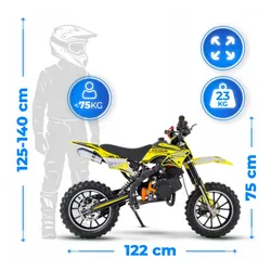 Motocykl spalinowy 49CC cross dla dzieci e-start motor motorek LED 35km/h
