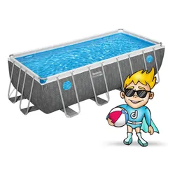 Basen stelażowy Bestway ogrodowy prostokątny 488x244x122 cm zestaw 10w1