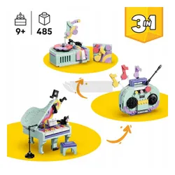 LEGO Creator 3w1 31392 Dekoracyjny fortepian z kotem, zestaw klocków 9+