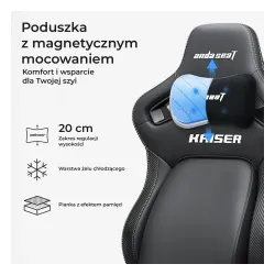 Fotel Anda Seat Kaiser 4 V2 XL Gamingowy do 150kg Tkanina Szary
