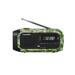Radioodbiornik Blaupunkt ER20GC SURVIVAL Na korbkę, Solarne, Latarka, Powerbank, Radio FM Zielony