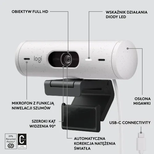 Kamera internetowa Logitech Brio 500 Biały