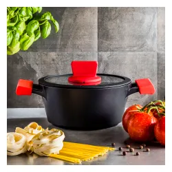 ZWIEGER Obsidian 2 l czarny - garnek aluminiowy z pokrywką