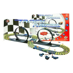Tor Samochodowy Wyścigowy Track Racing 2 Auta Długość 565Cm Pętle Zasilacz