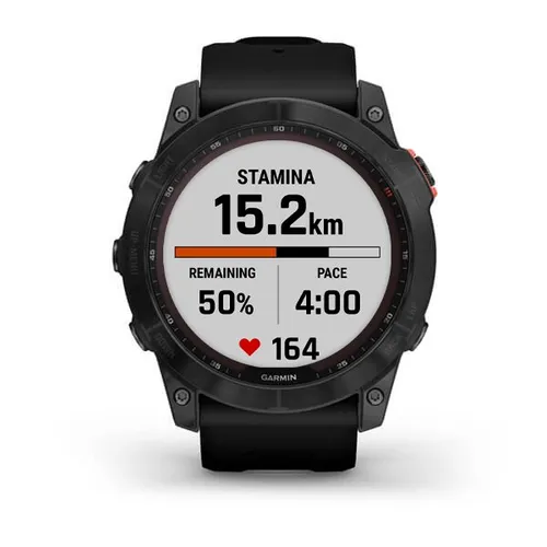 Smartwatch  Garmin Fenix 7x Solar Niebieskoszary z czarnym paskiem (010-02541-01)