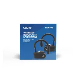 Słuchawki bezprzewodowe Savio TWS-03 Dokanałowe Bluetooth 5.0 Czarny