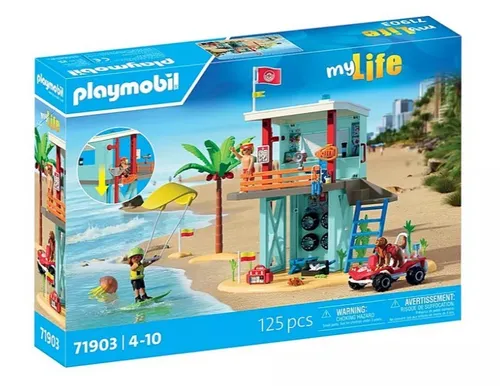 Playmobil Zestaw z figurkami My Life 71903 Wieża ratownicza i plażowy samochód buggy
