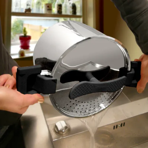 Garnek do gotowania makaronu ze stali nierdzewnej z pokrywką DUSPAGHI 5 l