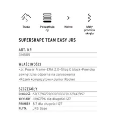 Narty HEAD Supershape Team Easy Junior + wiązania JRS 7.5 GW CA 2026