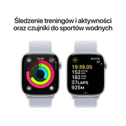 Apple Watch Series 10 GPS + Cellular koperta 46mm aluminium srebrny opaska sportowa błękitny obłok