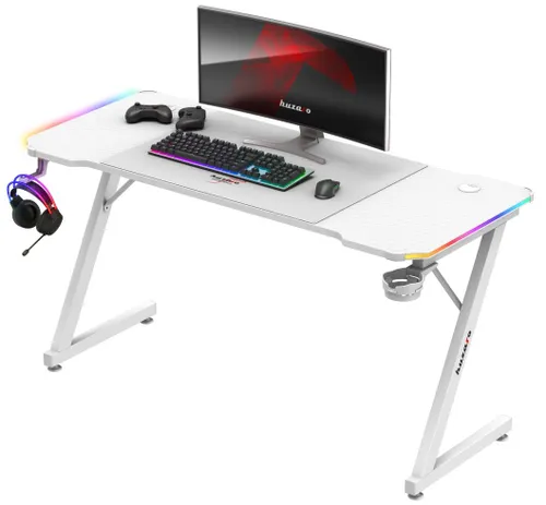 Biurko gamingowe HUZARO Hero 3.3 RGB Biały