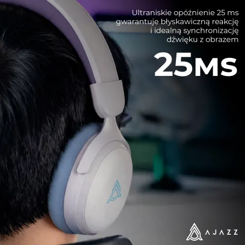 Słuchawki bezprzewodowe z mikrofonem Ajazz AHM08 MAX Nauszne Biały