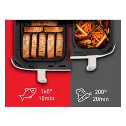 Air Fryer Frytkownica beztłuszczowa TEFAL EY942AE0 Dual Easy Fry XXL 11l z podwójnym koszem