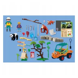 PLAYMOBIL Zoo 72072 Opiekun zwierząt z pojazdem, zestaw dla dzieci +4 lata