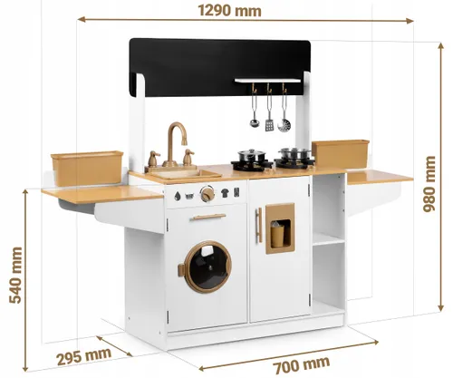 DREWNIANA KUCHNIA DLA DZIECI DUŻA AKCESORIA GARNKI