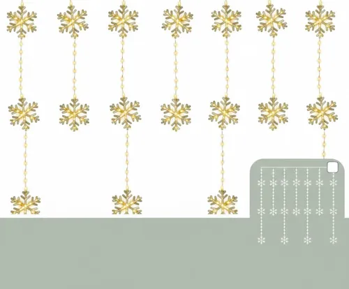Kurtyna dekoracyjna CHRISTMAS DECORATION 1079257 415 LED Sieciowe 2 m Transparentny