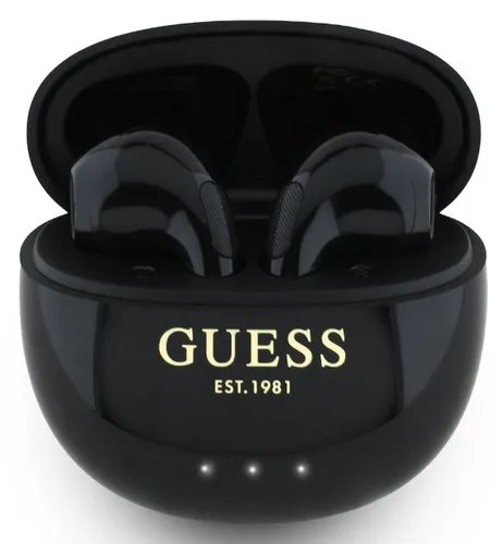 Słuchawki douszne GUESS Glossy Effect Egg Shape Printed Classic Logo Czarny