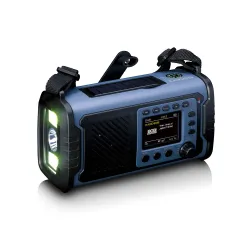 Radioodbiornik Lenco PDR-255BU Ładowanie solarne Na korbkę Latarka Powerbank Radio DAB+ Niebieski