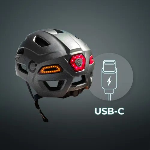Kask rowerowy CECOTEC Brainguard Flash Czarny Miejski z lampką (rozmiar S/M)