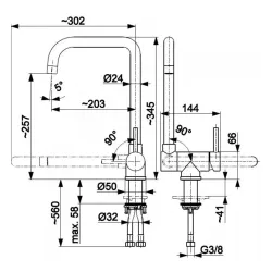 Bateria KFA Armatura 6823-915-22 Inox Mosiądz