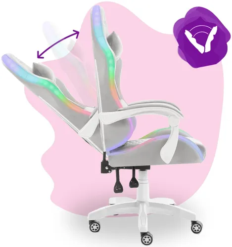 Fotel HELL'S CHAIR HC-1000 LED RGB Kids Szary