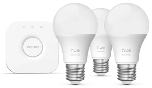 Inteligentna żarówka LED PHILIPS HUE 929004235411 E27 8W Bluetooth, ZigBee (3 szt.) + Mostek