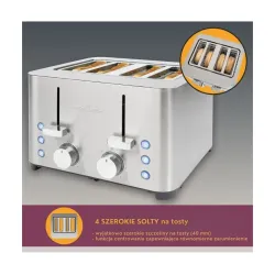 Toster ProfiCook PC-TA 1252 Ruszt do bułek Rozmrażanie 1500W