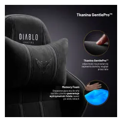 Fotel Diablo Chairs X-One 2.0 Normal Burned Black Gamingowy do 140kg Tkanina Czarny