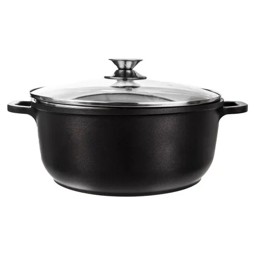 Garnek Granitowy z Pokrywką do Gotowania Duszenia Pieczenia 28 cm 7L Grande