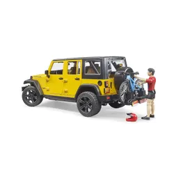 Машинка Bruder Jeep Wrangler Unlimited Rubicon z rowerem górskim i figurką kolarza (02543)