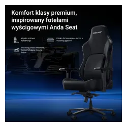 Fotel Anda Seat Phantom 4 L Pro Black Fabric Gamingowy do 100kg Tkanina Czarny