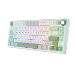 Klawiatura mechaniczna Royal Kludge RK-R75 Sky Cyan Brown Switch Biało-Błękitny