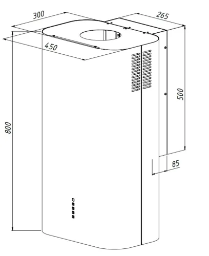 Okap Akpo WK-10 ELLIPSE WL T800 Czarny