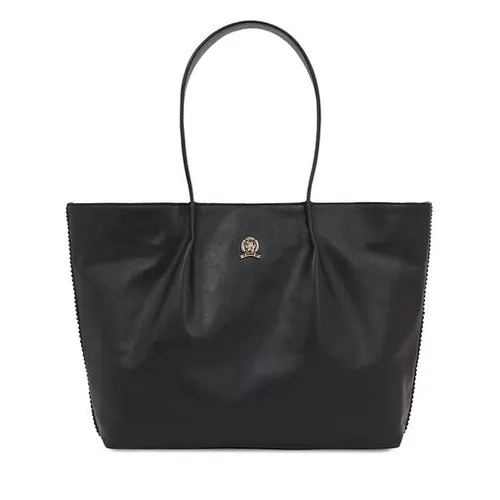 Сумка Tommy Hilfiger Crest Leather Tote AW0AW15230 Black BDS