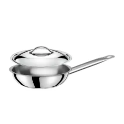 Patelnia głęboka ze stali nierdzewnej z pokrywką TOM-GAST EXCLUSIVE 20 cm