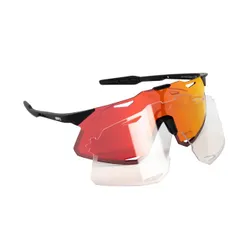 Okulary przeciwsłoneczne 100% Hypercraft matte black/hiper red multilayer mirror