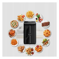 Air Fryer Frytkownica beztłuszczowa TURBOTRONIC TT-AF500D Czarny z podwójnym koszem