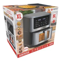 Air Fryer Frytkownica beztłuszczowa ALPINA 871125224542 8l z okienkiem do obserwacji postępów gotowania