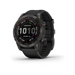 Smartwatch  Garmin Fenix 7 Sapphire Solar Tytanowo-szary z powłoką węglową (DLC) z czarnym paskiem (010-02540-21)