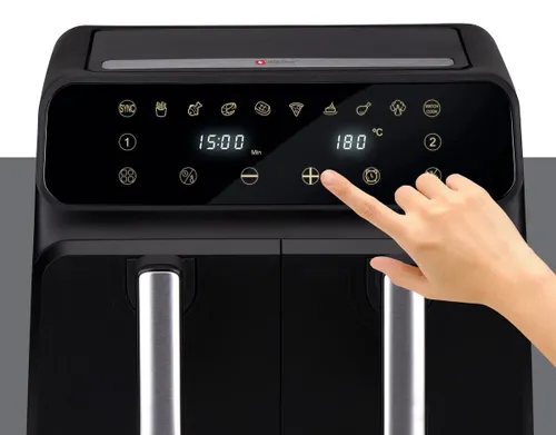 Air Fryer Frytkownica beztłuszczowa ALPINA 871125224012 8l z podwójnym koszem programator czasowy