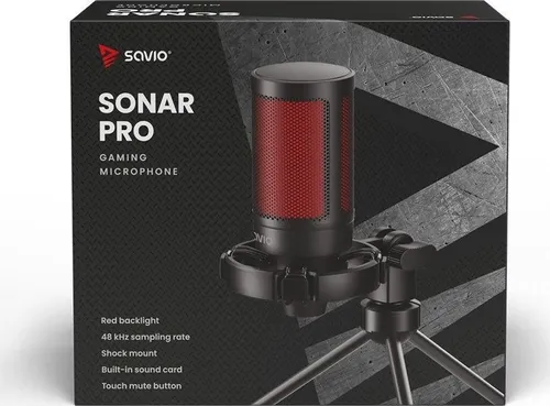 Savio SAVİO oyun Mikrofonu, SONAR PRO 01 ışıklı tripod, USB, darbeye dayanıklı sepet