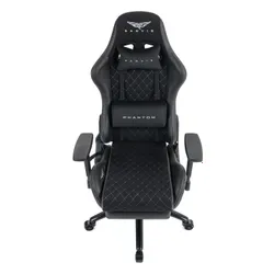 Fotel GAMVIS Phantom Large Czarny (białe elementy) + podnóżek