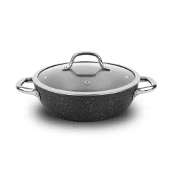 TESCOMA President Stone 24 cm czarna - patelnia / wok nieprzywierający