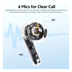 Słuchawki bezprzewodowe QCY AilyBuds E10 QT35 Douszne Bluetooth 5.4 Czarny