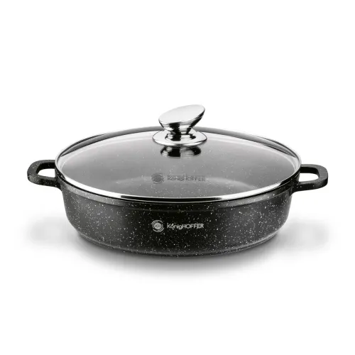 Patelnia głęboka z krótkimi uchwytami KONIGHOFFER Pollo Black 28 cm