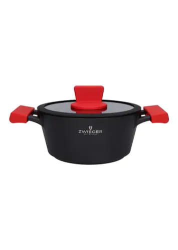 ZWIEGER Obsidian 2 l czarny - garnek aluminiowy z pokrywką