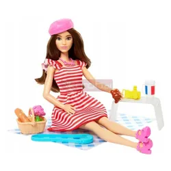 LALKA BARBIE PINK PASSPORT FRANCJA PARYŻ lalka + akcesoria zestaw do zabawy HWH99