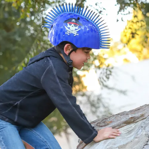 Kask rowerowy RASKULLZ Eyepatch Pirate Niebieski dla Dzieci (rozmiar S)